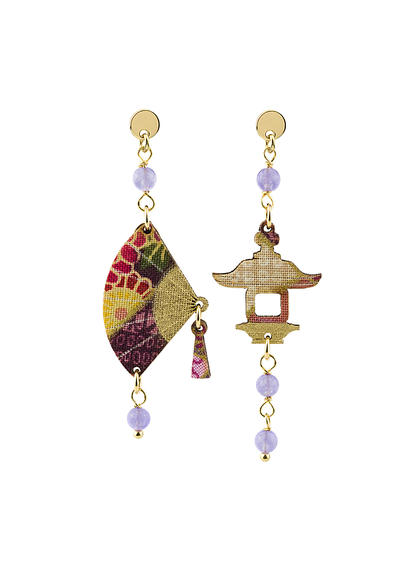 Mini Lilac Fan Earrings - Lebole Maison
